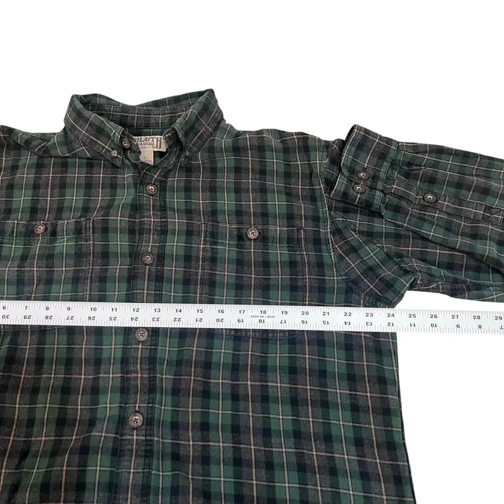 Duluth Men's Free Swingin' Flannel Relaxed Fit Shirt Green Plaid Large - Picture 6 of 7